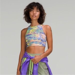 LULULEMON Energy Long-Line Watercolor Strappy Sports Athletic Bra Top Size 10
